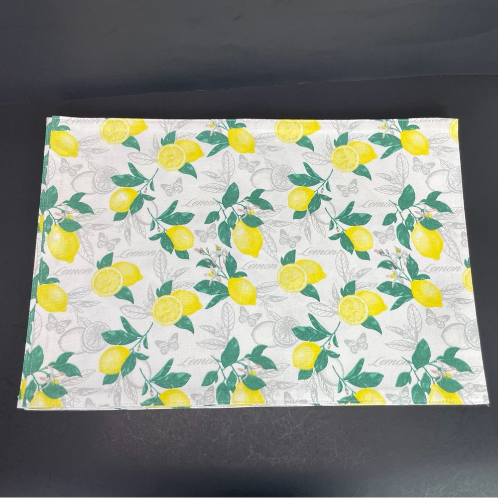Wendy Bellissimo Lemons Placemats Set of 4 100% Cotton Table Linens Dinner Party
